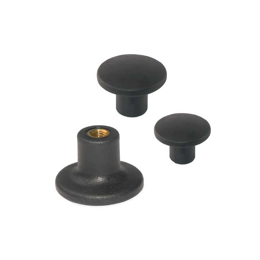 Mushroom knob brass threaded bush