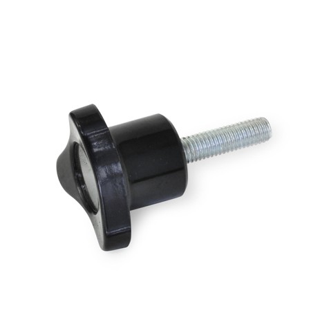 3-lobe knob 3P/P steel threaded bolt