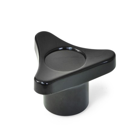 3-lobe knob 3P/B brass threaded bush