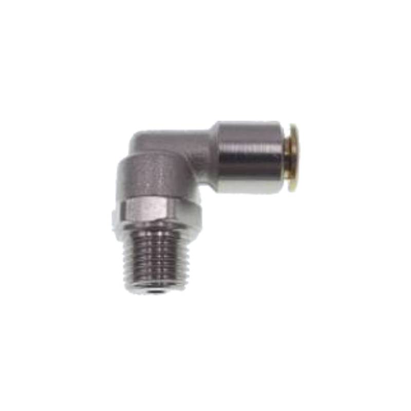 Push-in fitting angled swivel