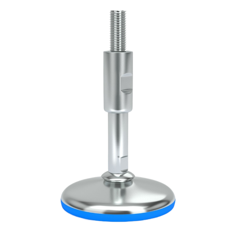 811005012135 Stelvoet RVS hygiënisch 3A ø50 M12x135 blauw