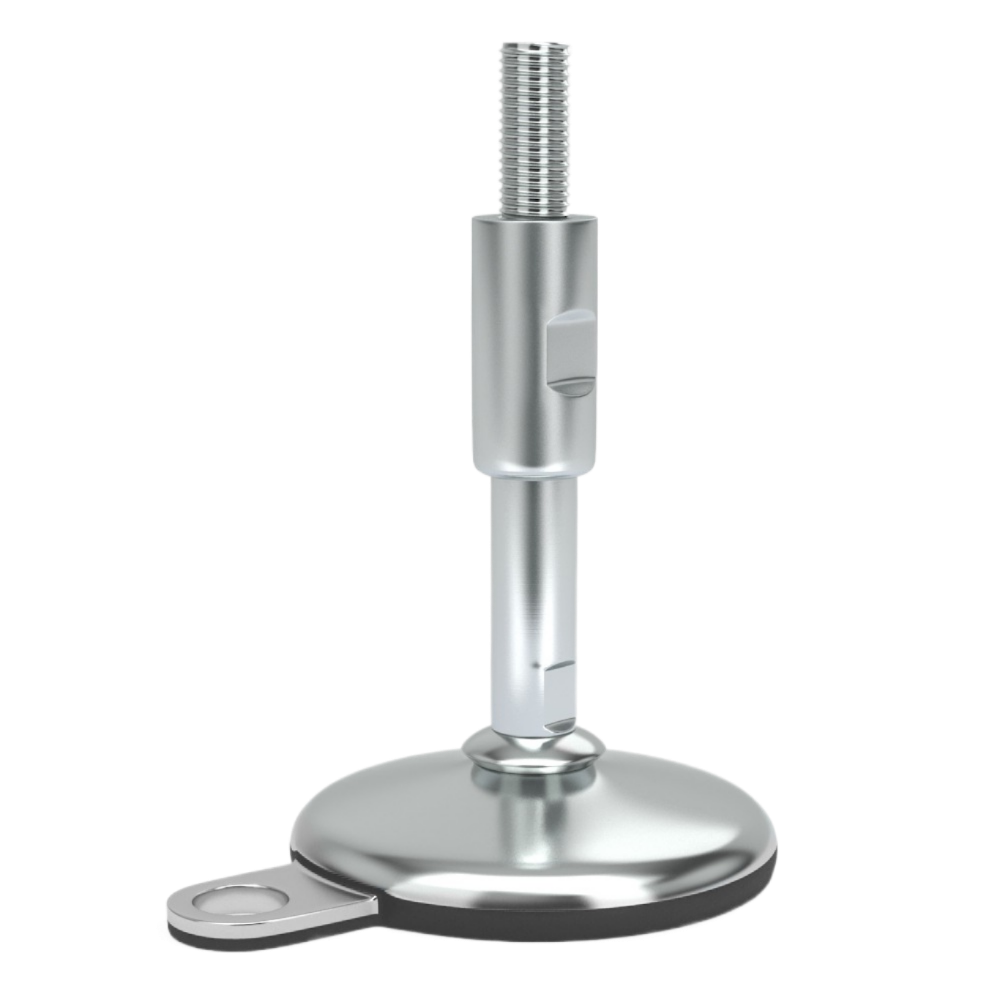 842106012135 Stelvoet RVS hygiënisch LC ø60 M12x135 zwart 1 lip