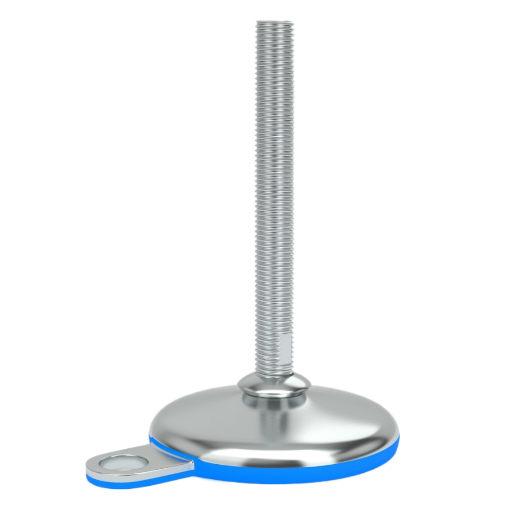 801106010120 Stelvoet RVS hygiënisch ø60 M10x120 blauw 1 lip