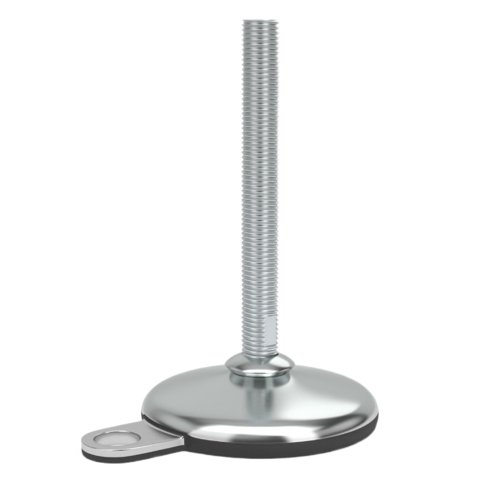 802106010120 Stelvoet RVS hygiënisch ø60 M10x120 zwart 1 lip