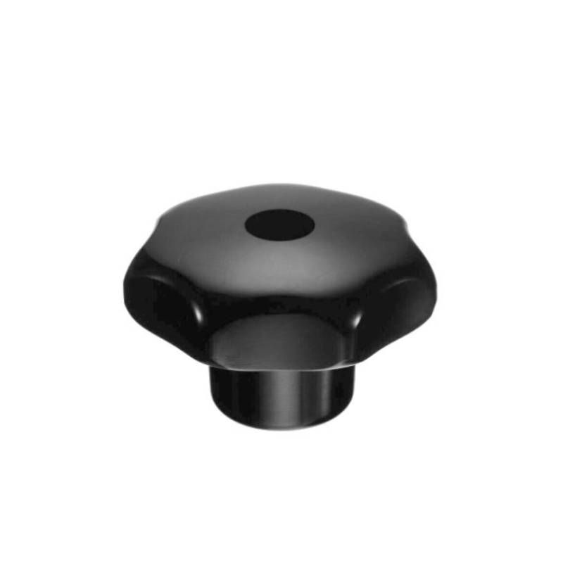 Star knob DIN 6336 steel through threaded bush