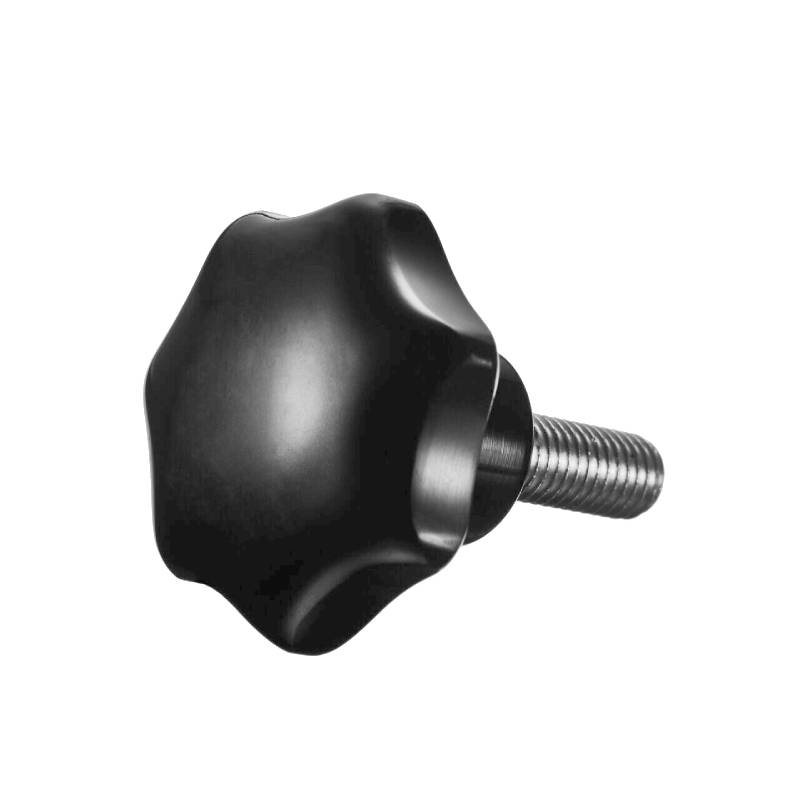 Star knob DIN 6336 steel threaded bolt