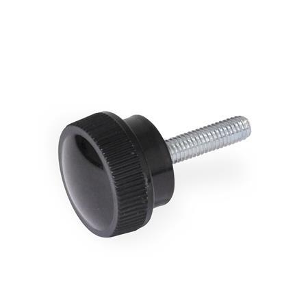 Knurled knob VPZ steel threaded bolt