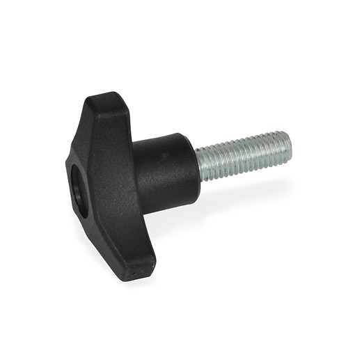 3-lobe knob V3/P steel threaded bolt