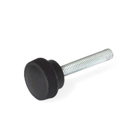 Knurled knob ZP steel threaded bolt